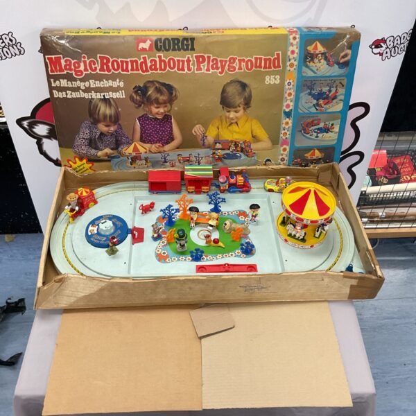Vintage boxed Corgi Magic Roundabout playset, model 853, collectible toy.