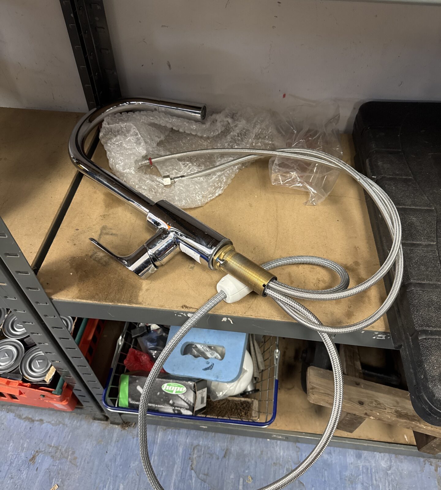 Swan neck kitchen mixer tap with tails (has some cosmetic marks)
