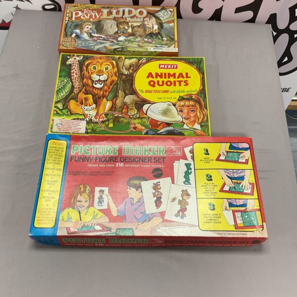Vintage Merit Picture Maker and Ludo game set for collectors.