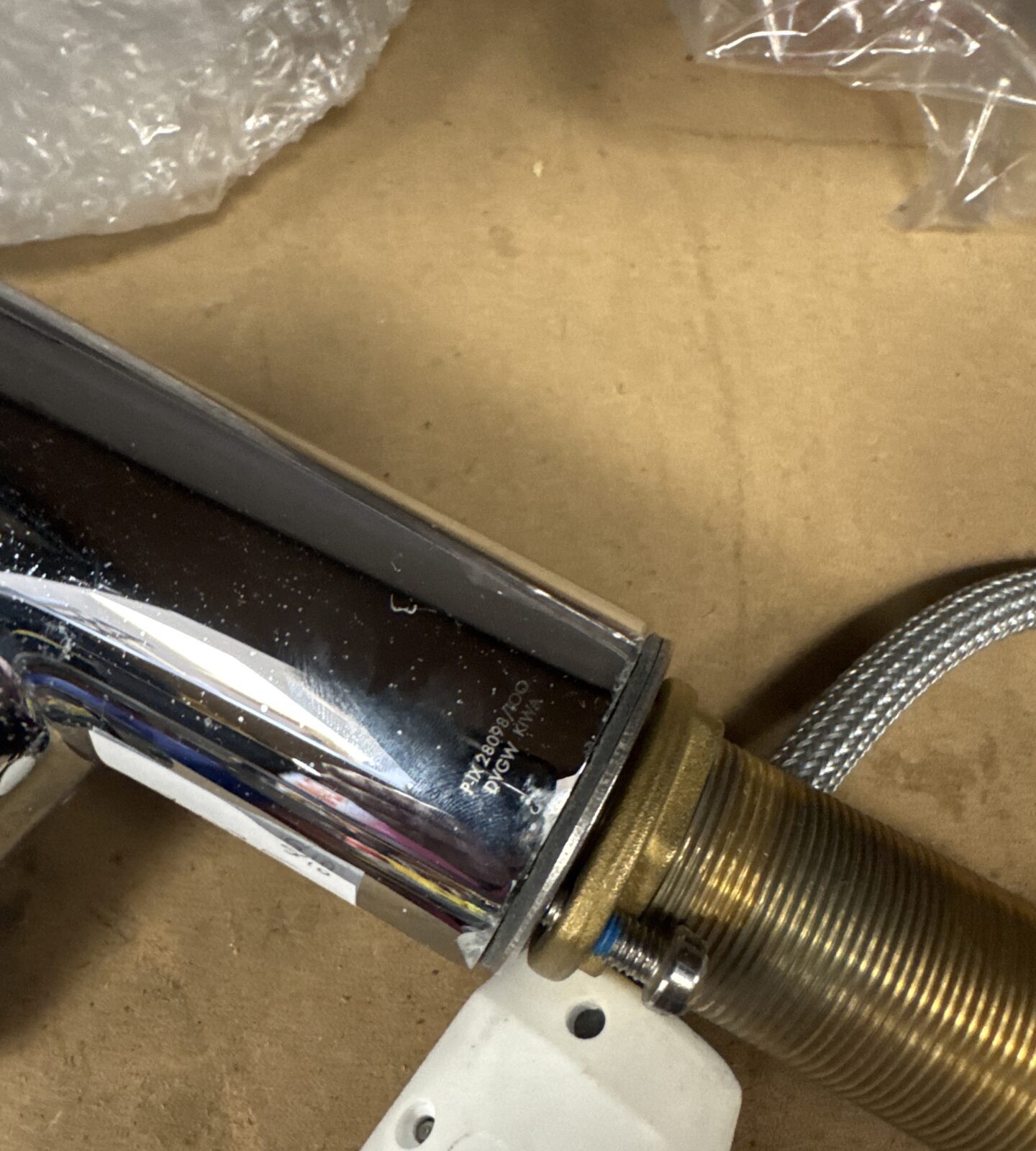 Swan neck kitchen mixer tap with tails (has some cosmetic marks) - Image 3