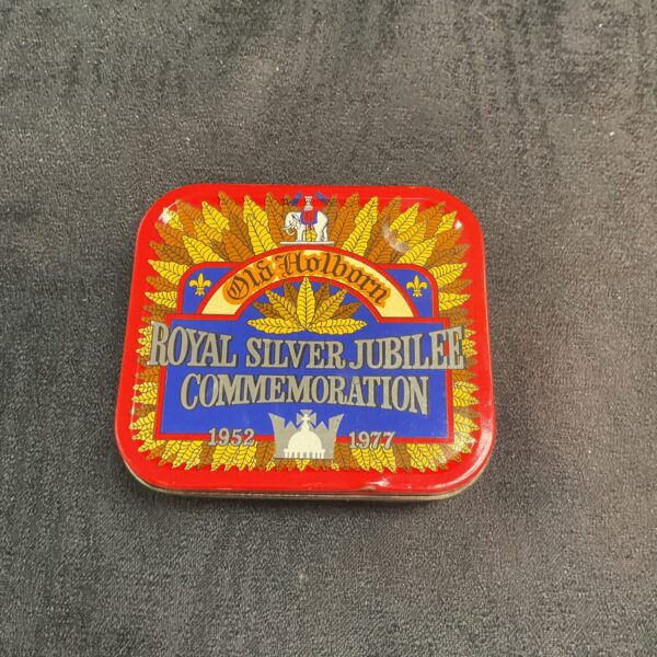 Vintage Old Holborn Royal Silver Jubilee tin, 1977 commemorative.