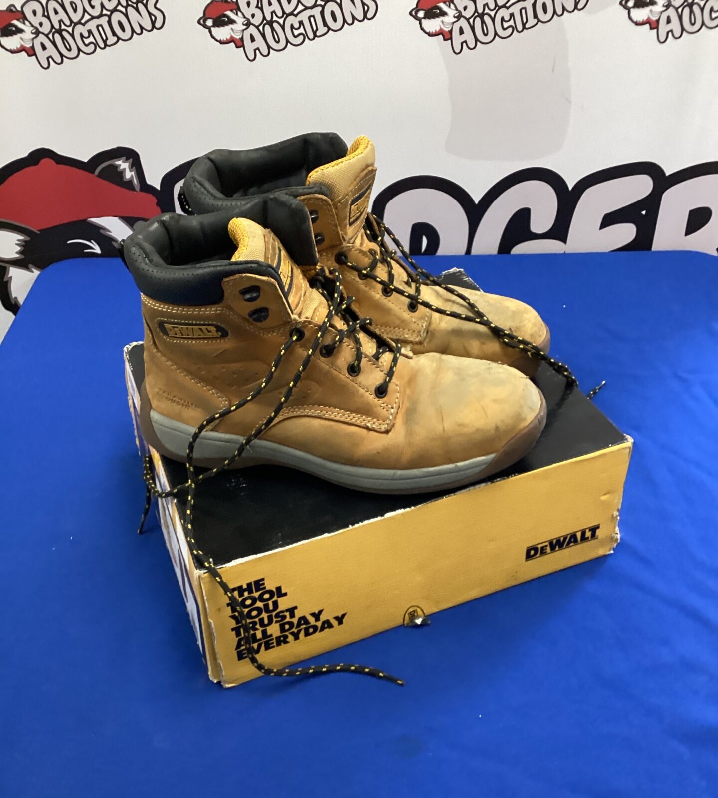 Pair of used Dewalt safety boots size 9