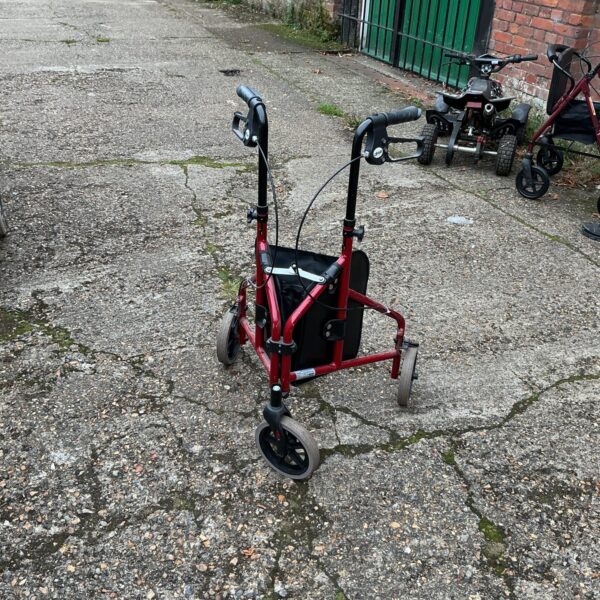 Used Drive folding walking trolley with shopping basket for mobility support.