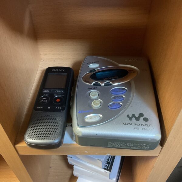 Silver Sony WM-EX677 Walkman cassette player and recorder.