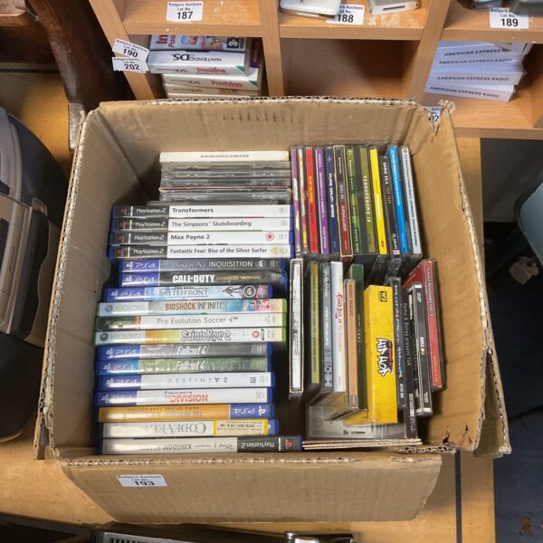 Mixed Playstation and Xbox games lot with popular titles.