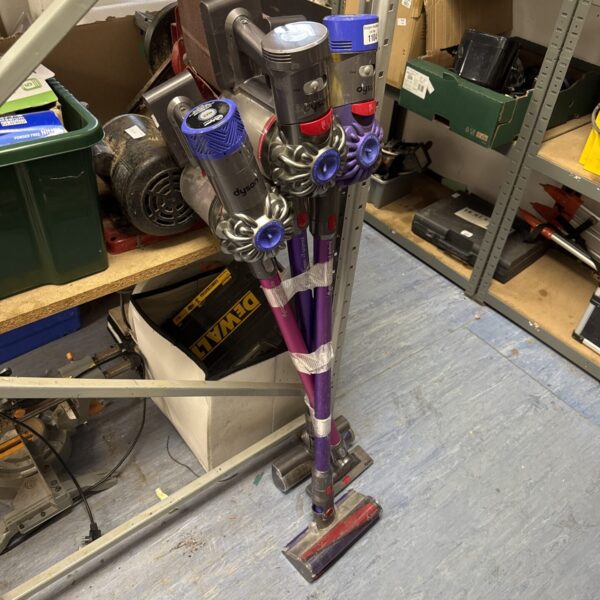 Bundle of Dyson cordless stick vacuums for home cleaning.
