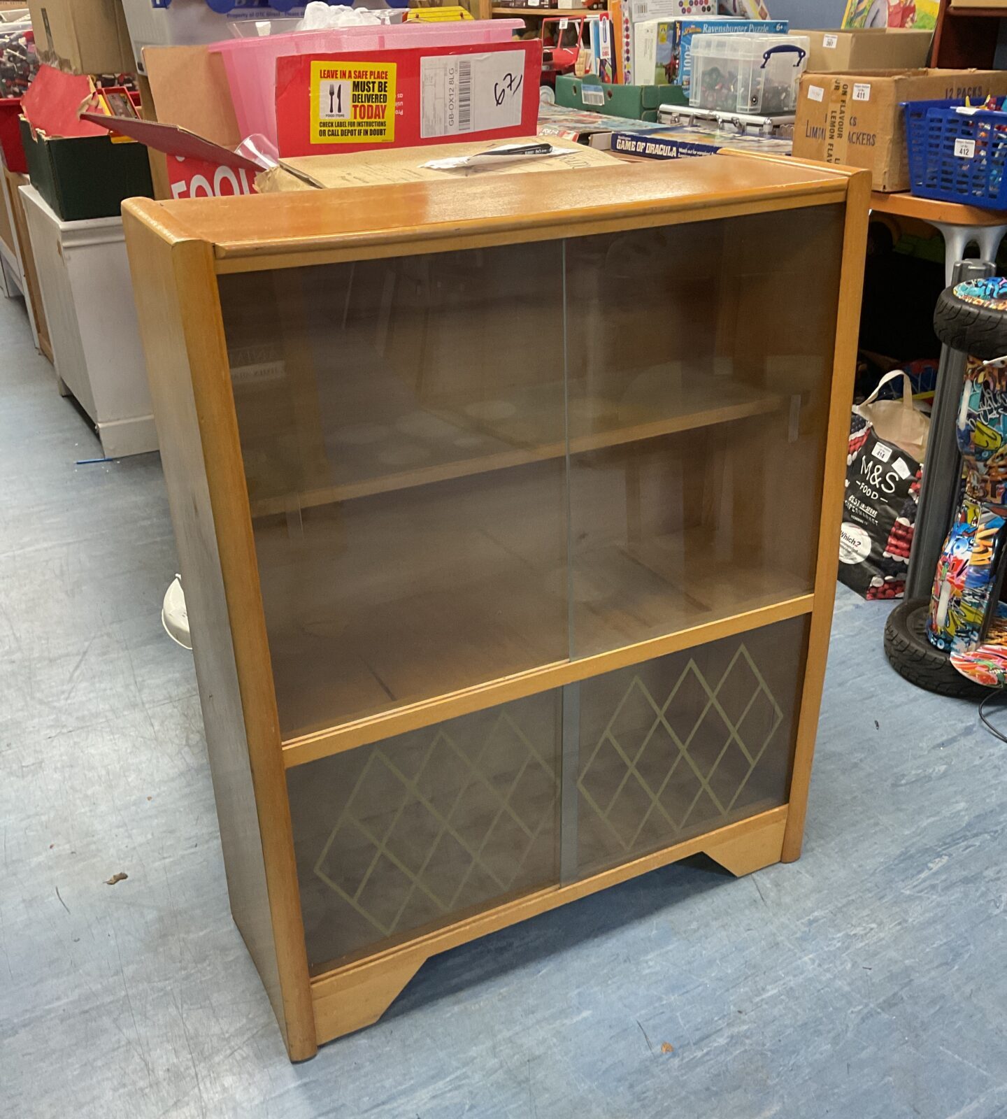 Mid century glass fronted display cabinet