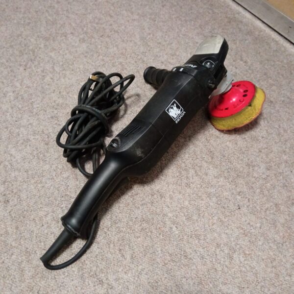 Close-up of Indasa polishing machine detailing tool.