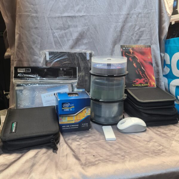 Intel i5 processor and Logitech mouse in a mixed lot.