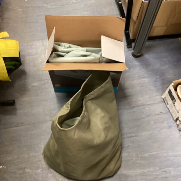 Dark green Intex inflatable mattress carry bag with drawstring closure.