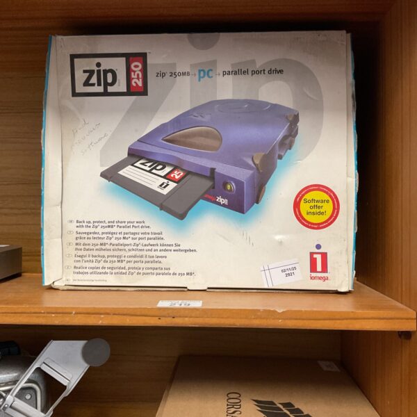Iomega Zip 250 parallel port drive, vintage external storage.