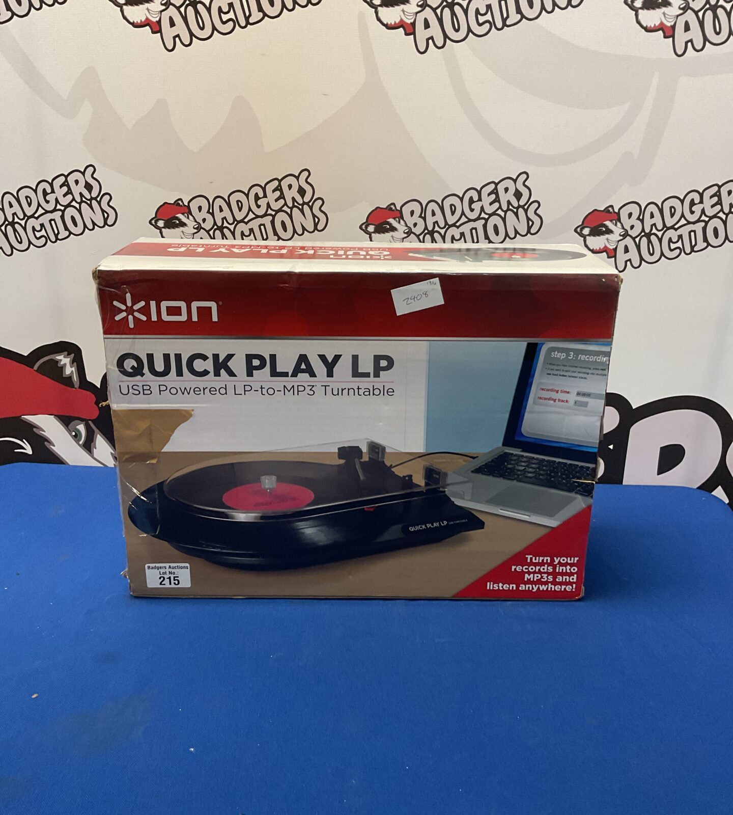 Black Ion Quick Play LP USB turntable for converting vinyl records.