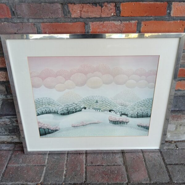Framed Ivan Rabuzin print "Passello d'Inverno" depicting a winter landscape.