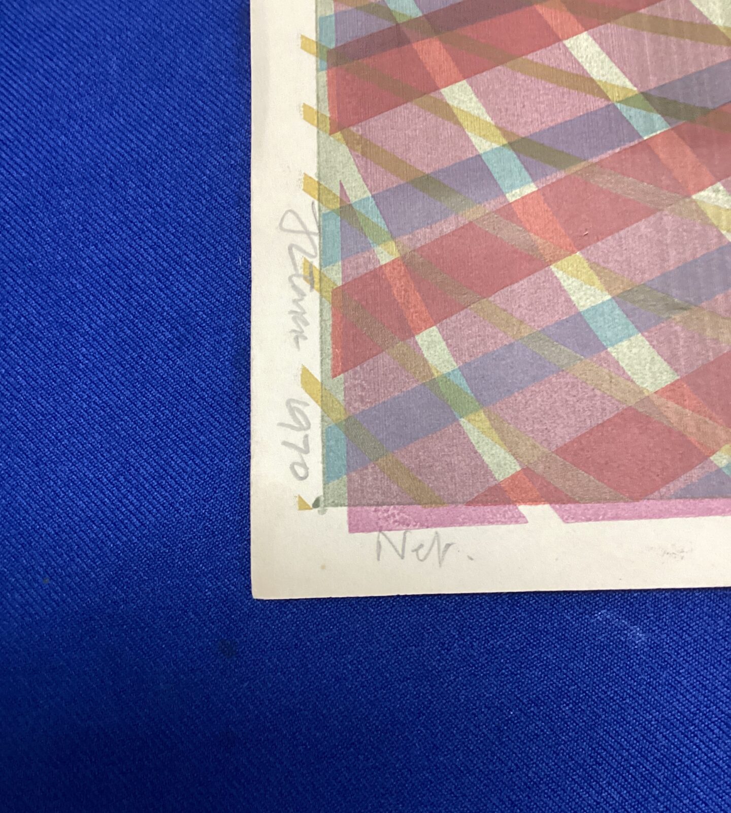 Abstract James Cresser Tarr lithograph titled “Net”.