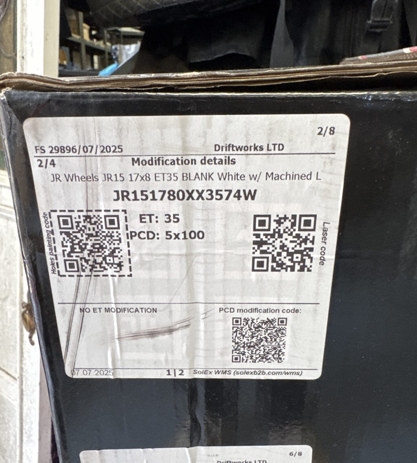 Japan Racing JR15 wheel in its box.