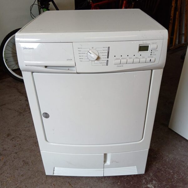 White John Lewis jltdc09 condenser tumble dryer for laundry.