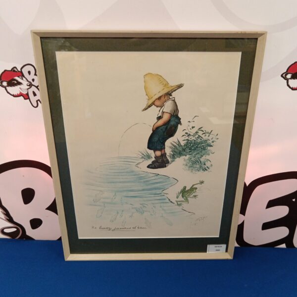 Vintage Jules Cheret print of a boy wearing a hat.