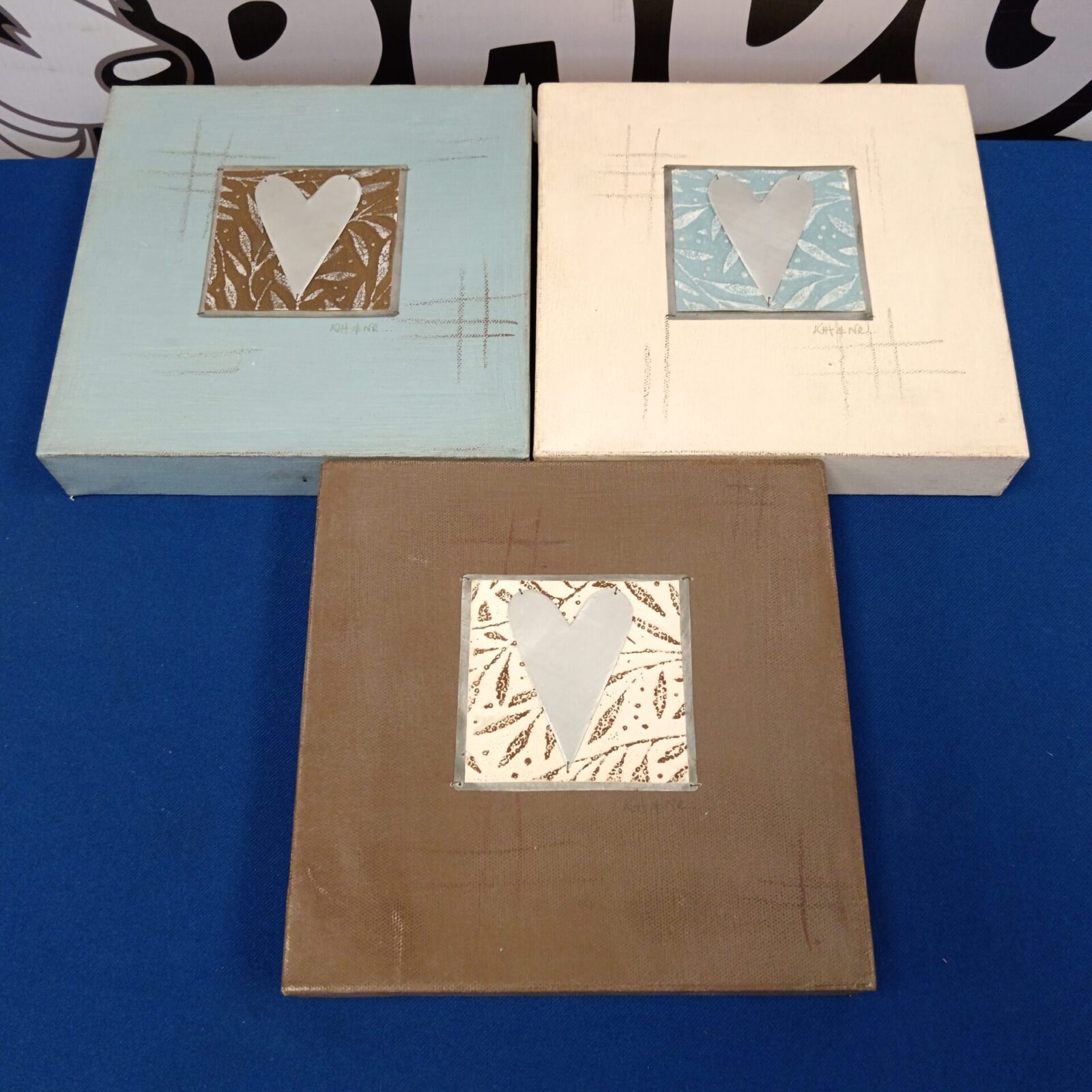Kate Hamilton heart canvas artwork with abstract design.