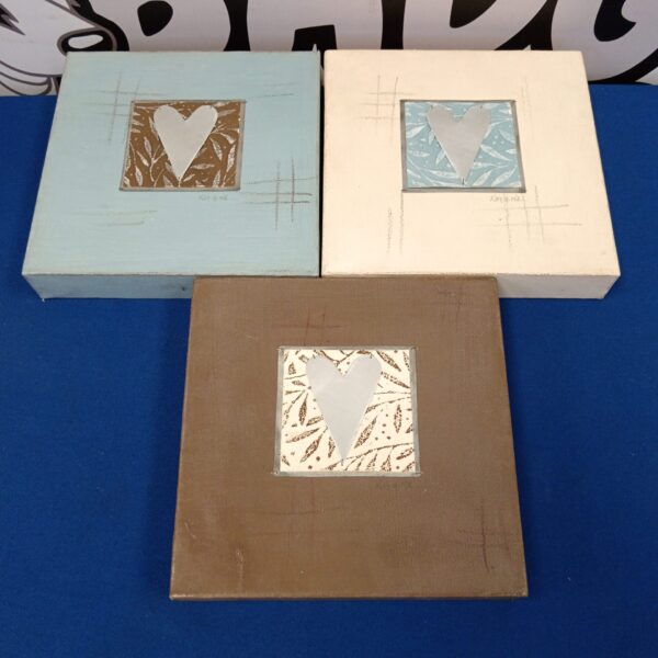 Kate Hamilton heart canvas artwork with abstract design.