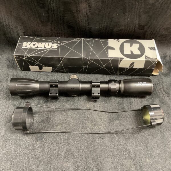 Konus 3-9x32 rifle scope with box for sale.