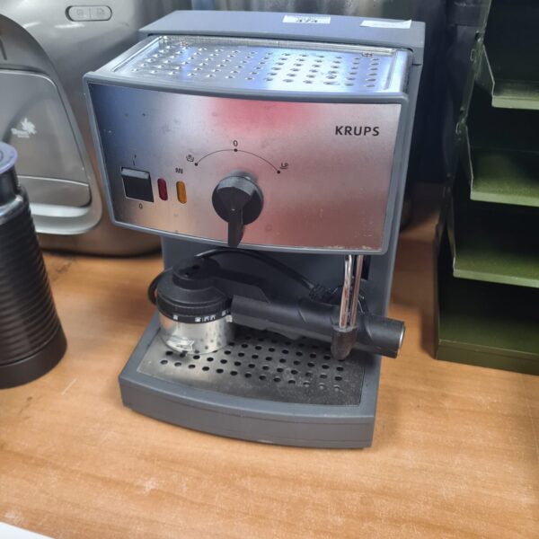 Vintage Krups coffee machine for brewing espresso at home.
