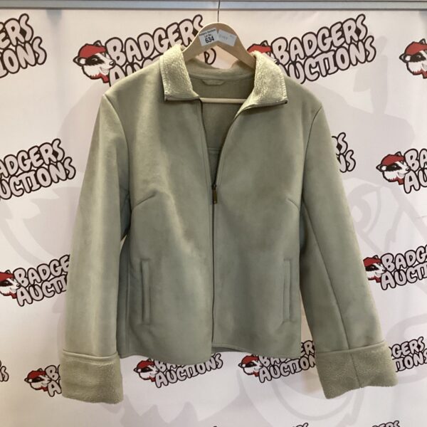 Cream ladies size 16 faux sheepskin jacket.