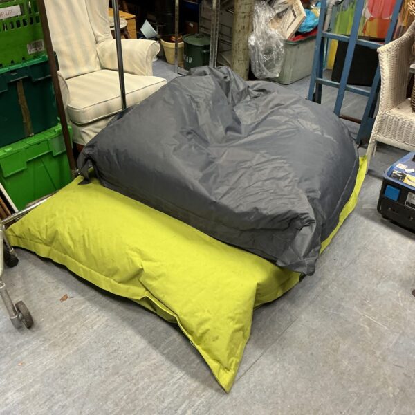 Large bean bag chair for comfortable floor seating.