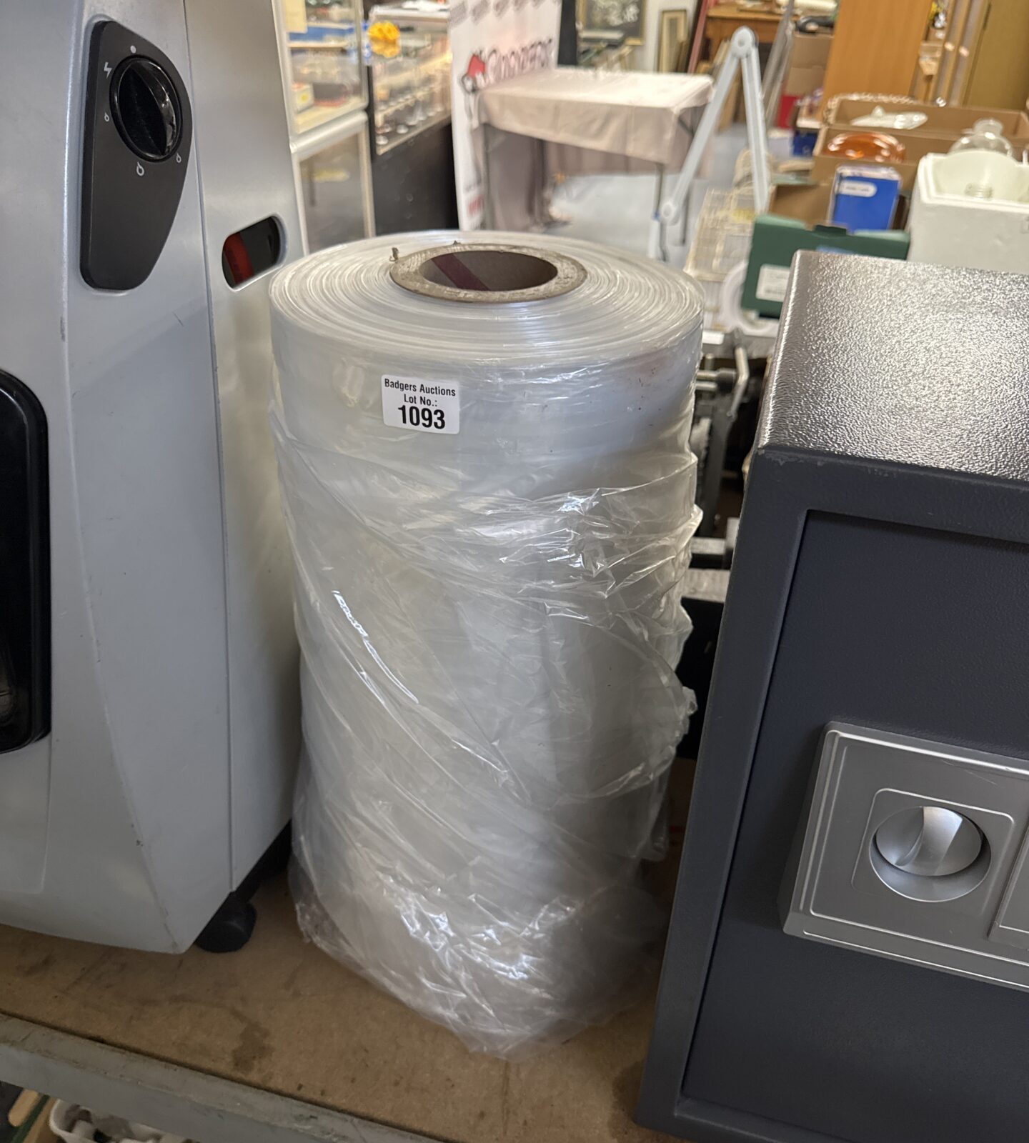 Large roll of heavy-duty carpet protector for floor protection.