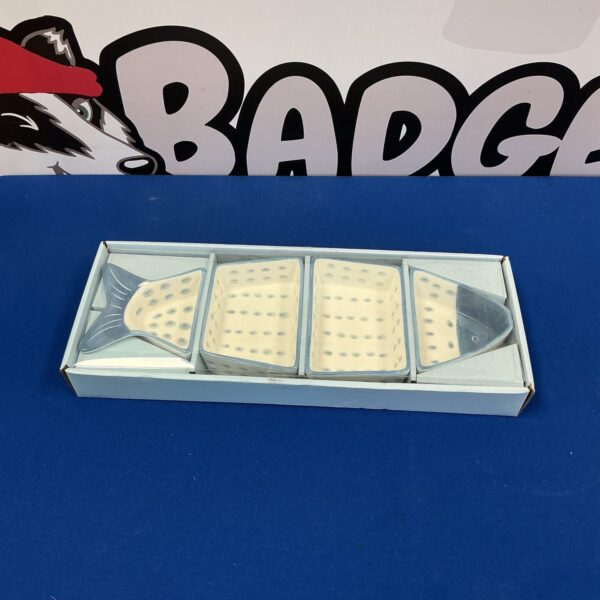 White ceramic Laura Ashley fish shaped dipping bowl.