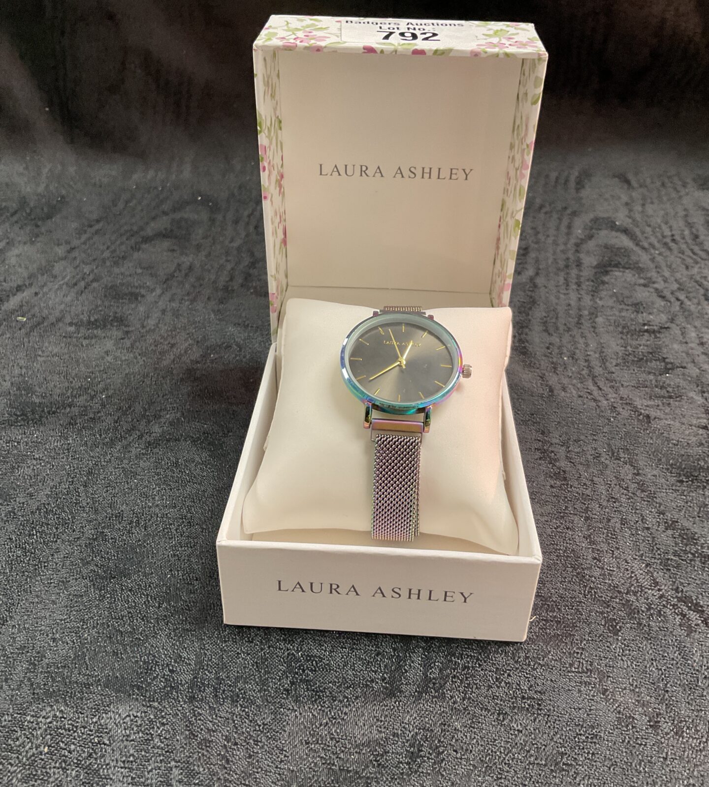 Laura Ashley wristwatch presented in its original box.