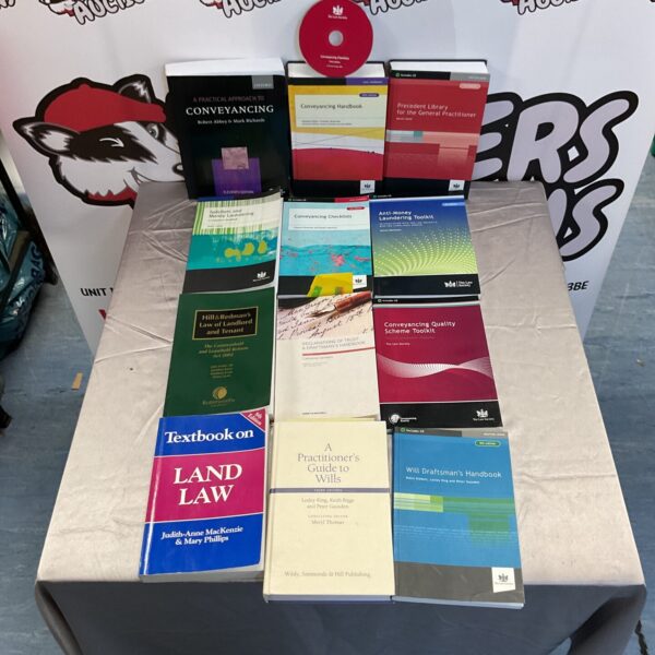 Collection of law books for legal study and reference.