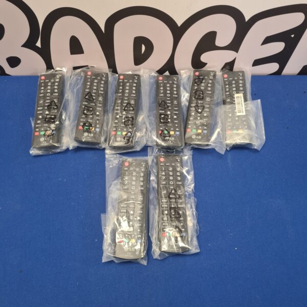 Lot of eight LG TV remote controls in original packaging.