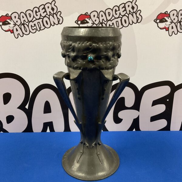 Antique Liberty of London pewter vase with twin handles.