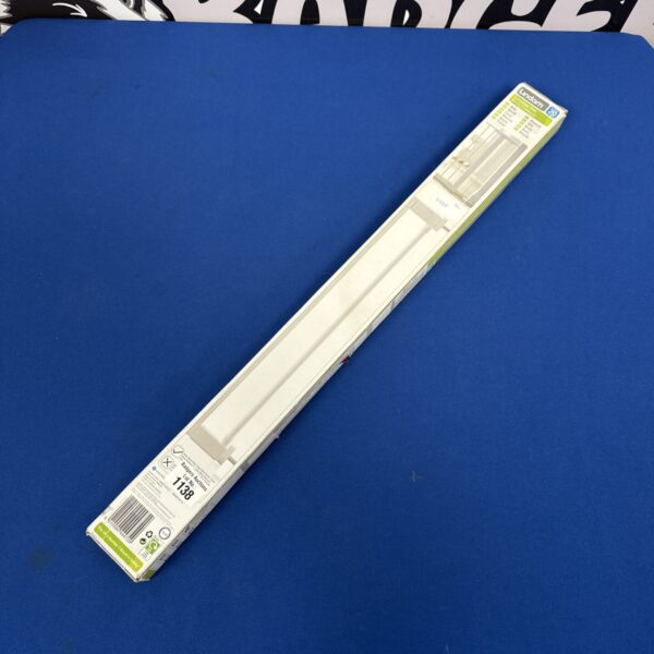 White Lindam stair gate extension for added safety.