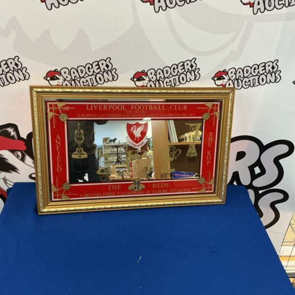 Vintage Liverpool FC mirror, a classic football collectible.