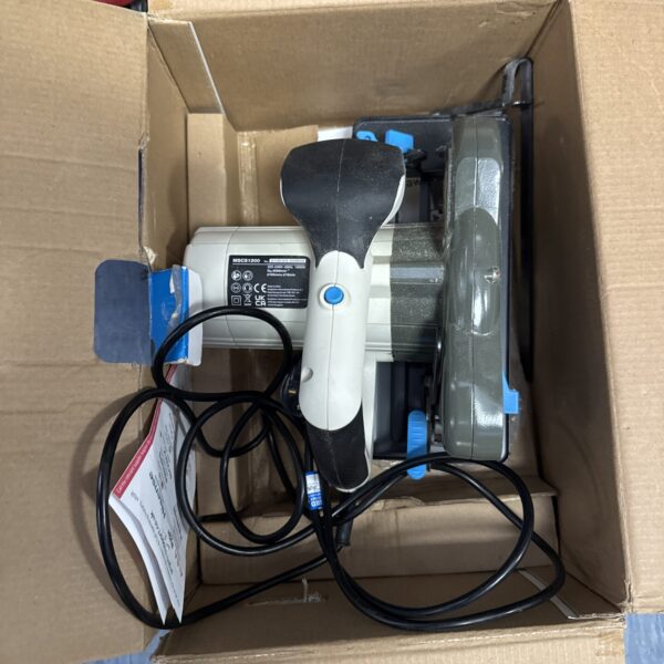 Used Mac Allister MSCs1200 circular saw for DIY projects.