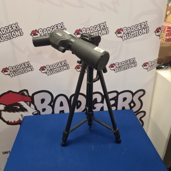 Maginon spotting scope on tripod for wildlife observation.