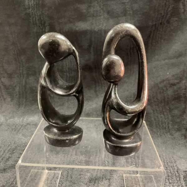 Pair of abstract stone sculptures by Martin Maguta and Shadrick Rupiya.