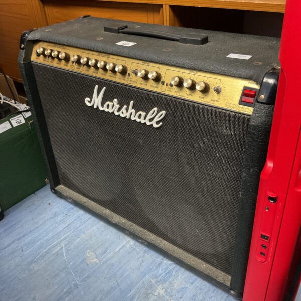 Vintage Marshall BI-CHORUS 200 guitar amplifier, side view.