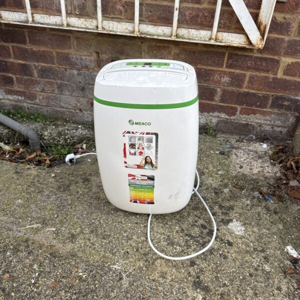 Used Meaco dehumidifier for moisture removal in homes.