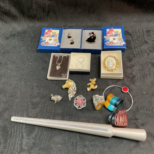 Mixed jewellery lot with ring sizers for repair and making.