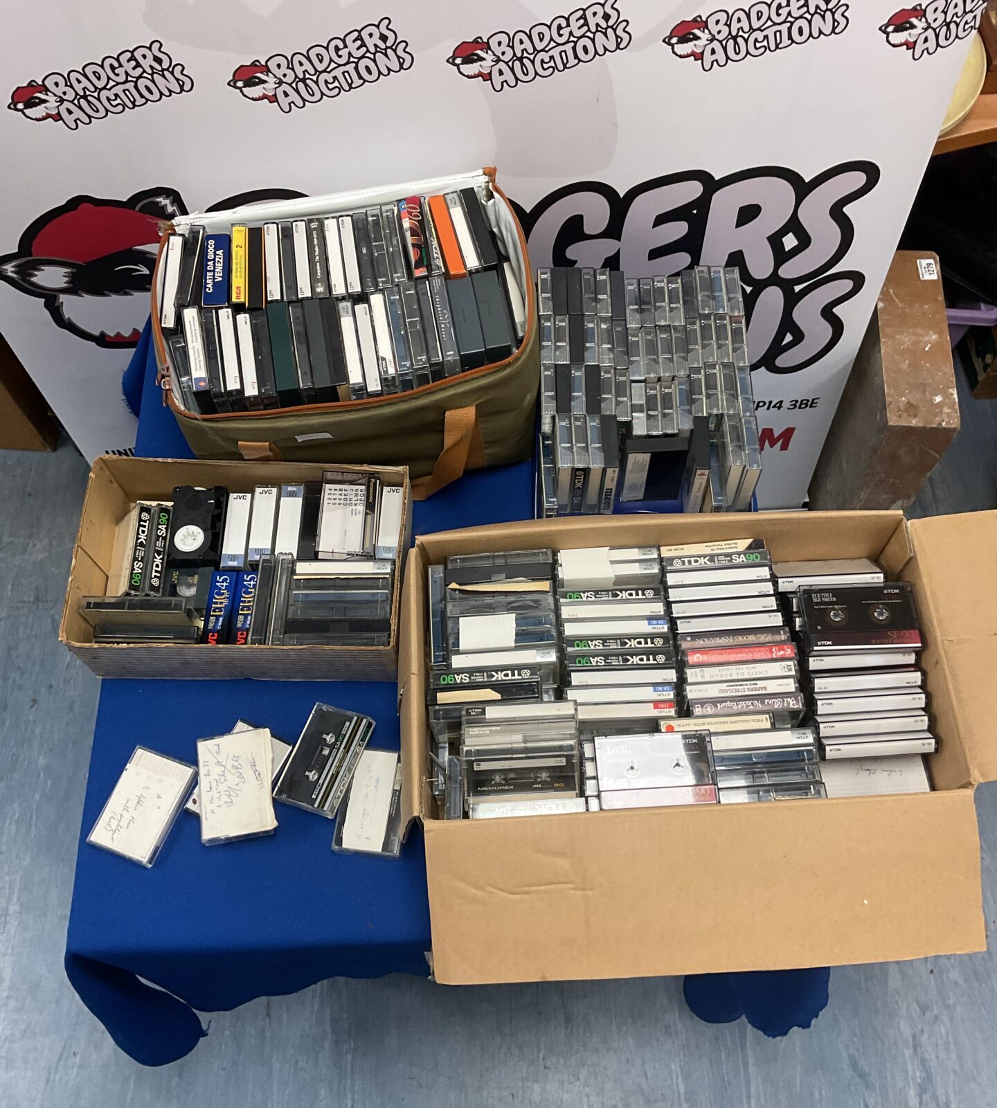 Large lot of vintage mixed cassette tapes for collectors and music lovers.