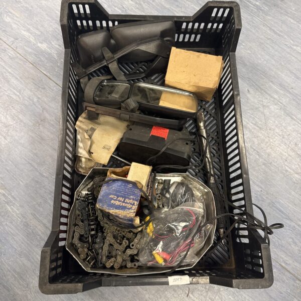 Mixed lot of motoring parts and accessories for vehicle maintenance.