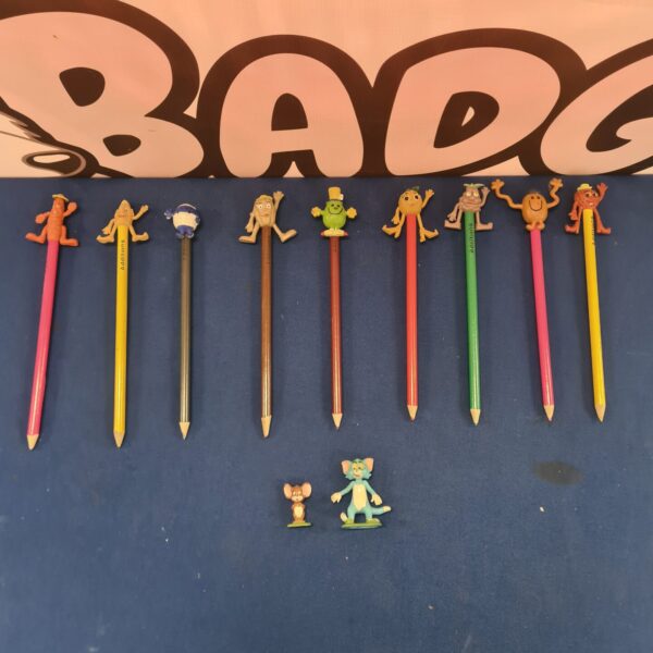 Vintage Mr Men pencil toppers and Marx Tom and Jerry figures lot.