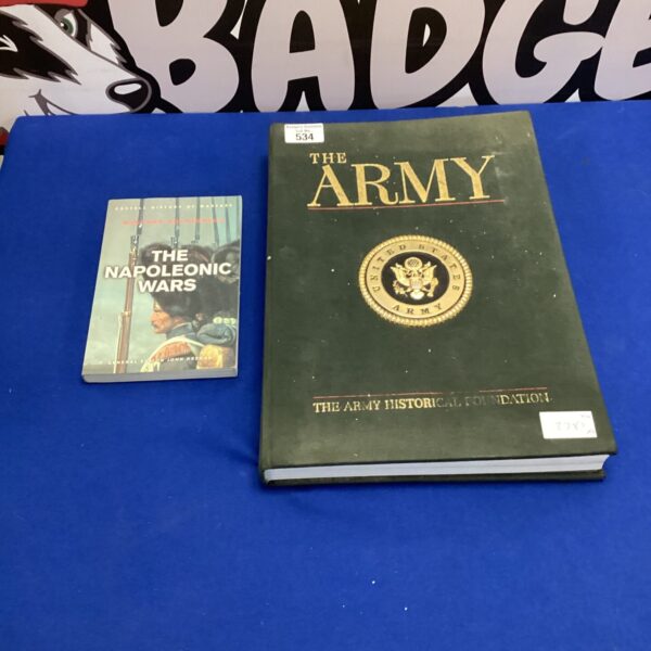 Antique book detailing the United States Army and Napoleonic Wars history.