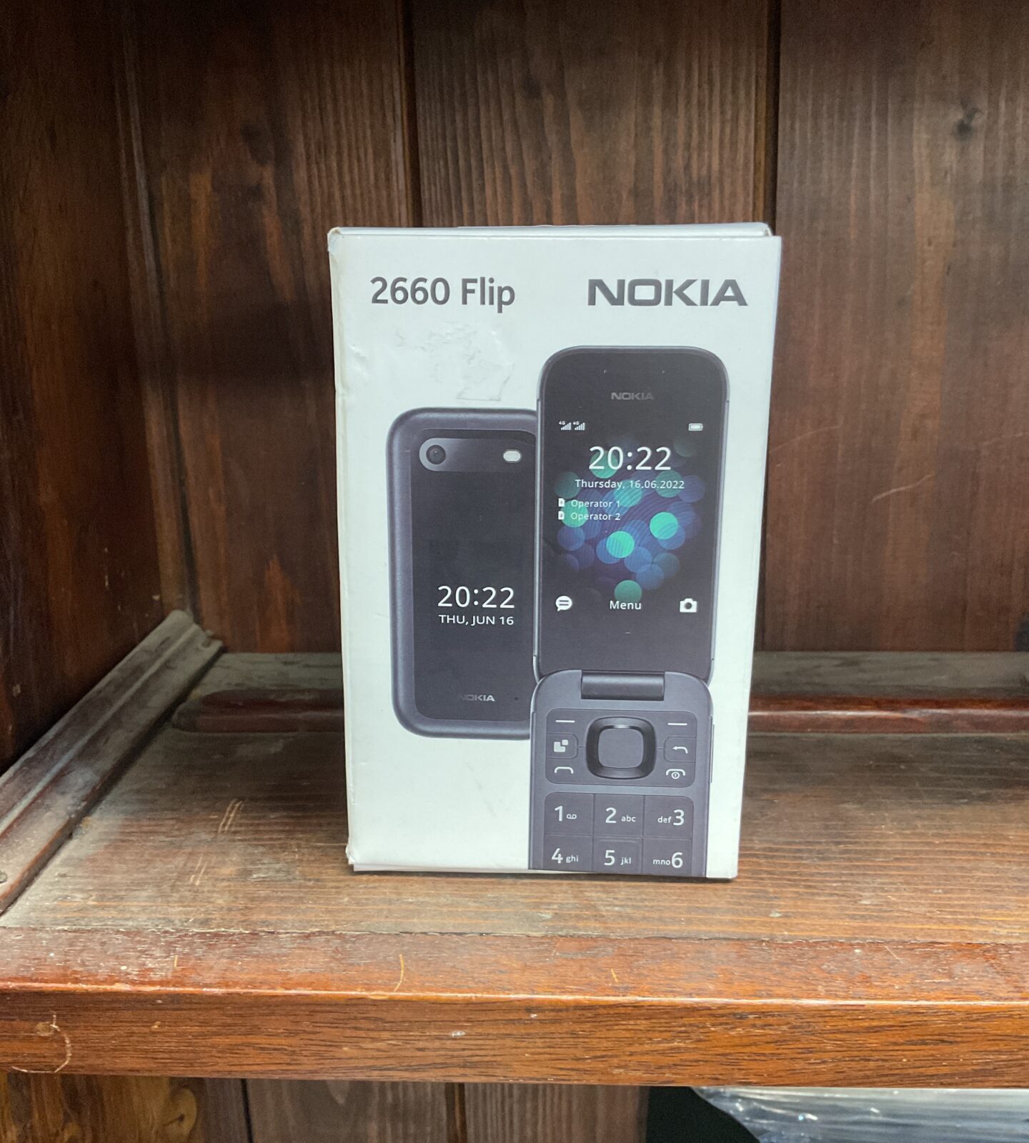 Closed Nokia 2660 Flip phone showing the display.