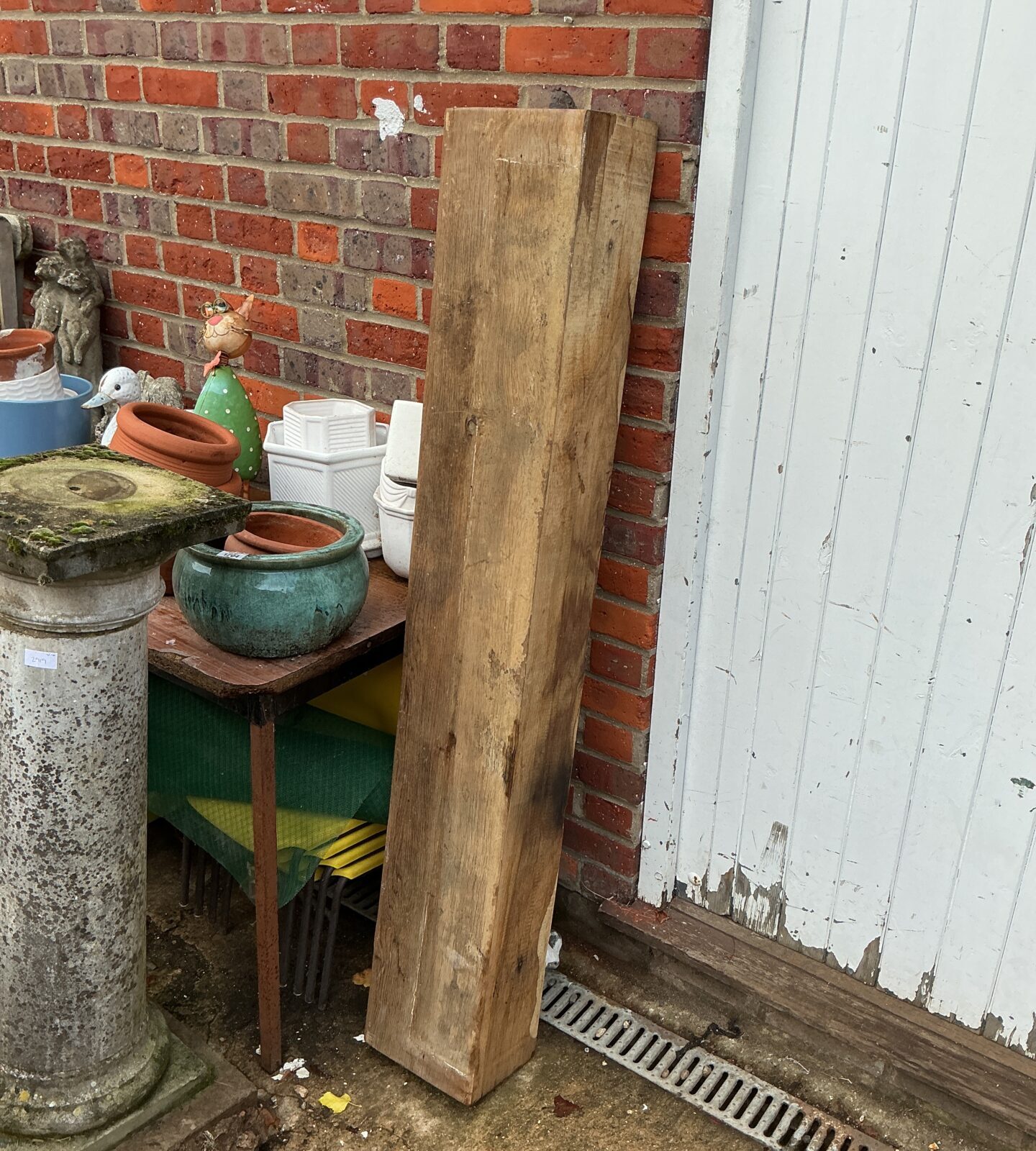 Rustic solid oak beam for furniture or architectural salvage.