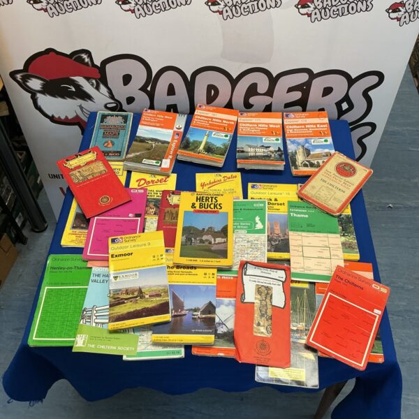 Collection of vintage Ordnance Survey maps including Chiltern Hills area.