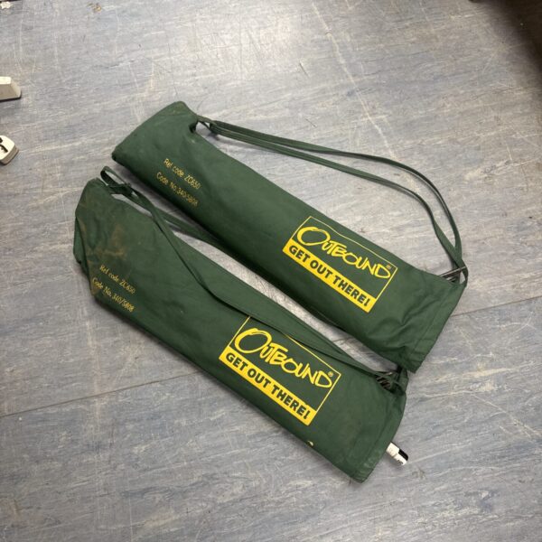 Lot of two vintage Outbound single camping beds.