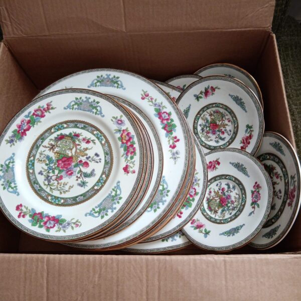 Vintage Paragon Tree of Cashmere plates with floral design.